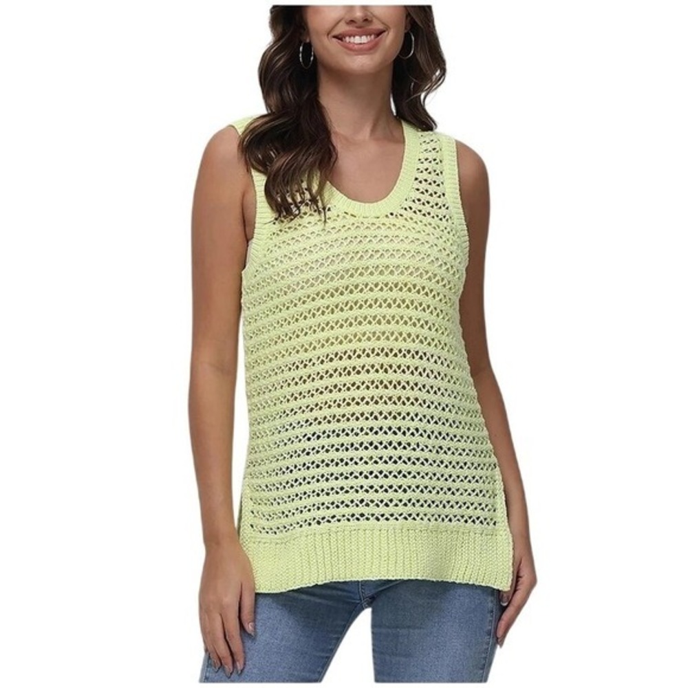 525 America Natalie Open Stitch Tank Size Small Margarita